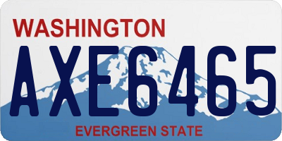 WA license plate AXE6465