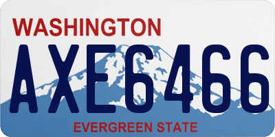 WA license plate AXE6466