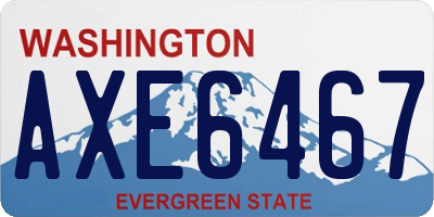 WA license plate AXE6467