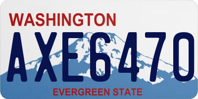 WA license plate AXE6470