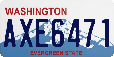 WA license plate AXE6471
