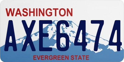 WA license plate AXE6474