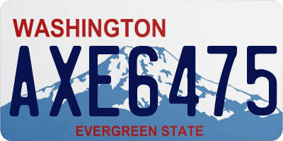 WA license plate AXE6475