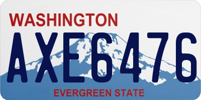 WA license plate AXE6476