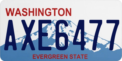 WA license plate AXE6477