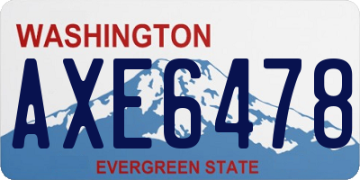 WA license plate AXE6478