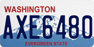 WA license plate AXE6480