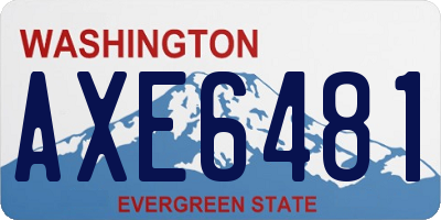 WA license plate AXE6481
