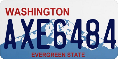 WA license plate AXE6484