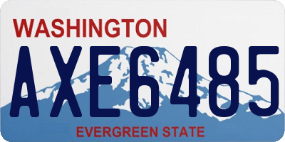 WA license plate AXE6485