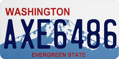 WA license plate AXE6486