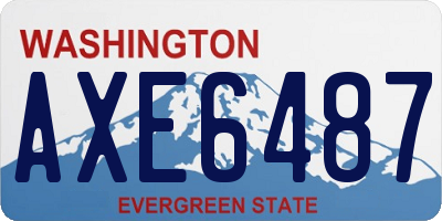 WA license plate AXE6487