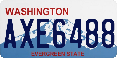 WA license plate AXE6488