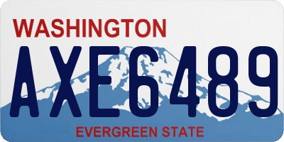 WA license plate AXE6489