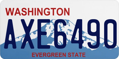 WA license plate AXE6490