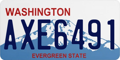 WA license plate AXE6491