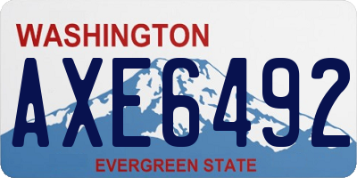 WA license plate AXE6492