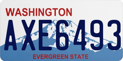 WA license plate AXE6493