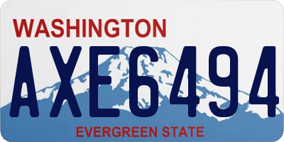 WA license plate AXE6494