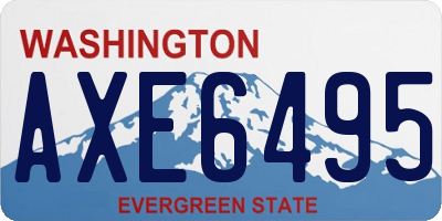 WA license plate AXE6495