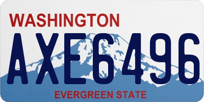 WA license plate AXE6496