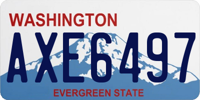 WA license plate AXE6497