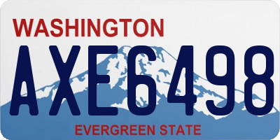 WA license plate AXE6498