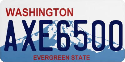 WA license plate AXE6500