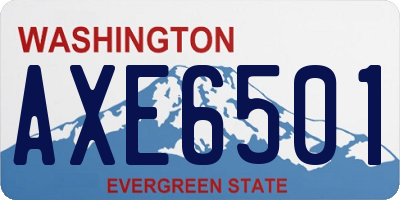 WA license plate AXE6501