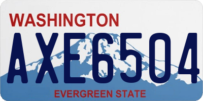 WA license plate AXE6504