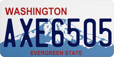 WA license plate AXE6505