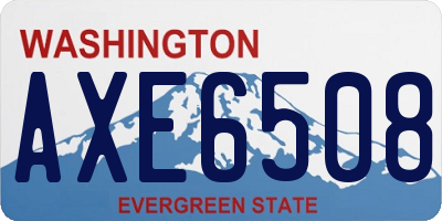 WA license plate AXE6508