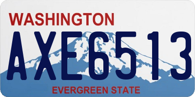 WA license plate AXE6513