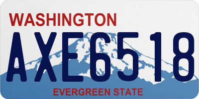 WA license plate AXE6518