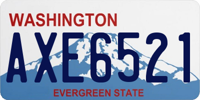 WA license plate AXE6521