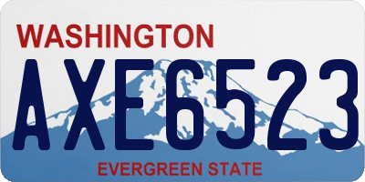 WA license plate AXE6523