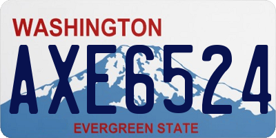 WA license plate AXE6524