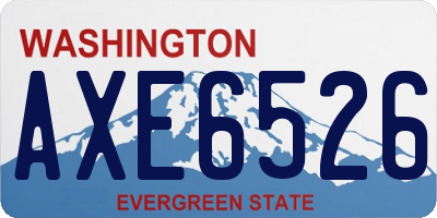WA license plate AXE6526