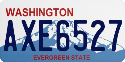 WA license plate AXE6527