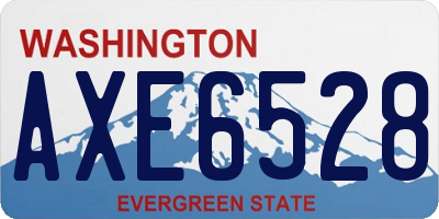 WA license plate AXE6528