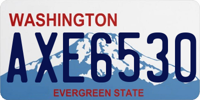 WA license plate AXE6530