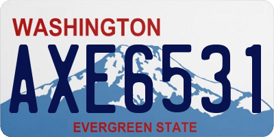 WA license plate AXE6531