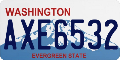 WA license plate AXE6532