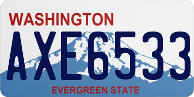 WA license plate AXE6533