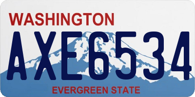 WA license plate AXE6534