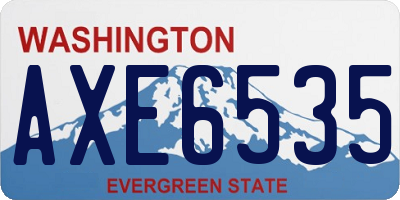 WA license plate AXE6535