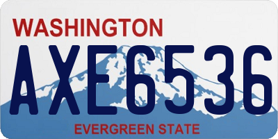 WA license plate AXE6536