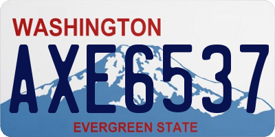 WA license plate AXE6537