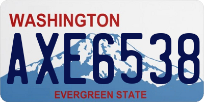 WA license plate AXE6538