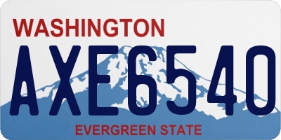 WA license plate AXE6540